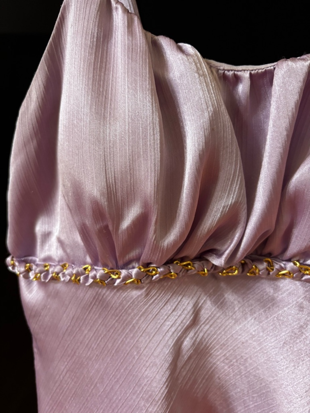 Iz Byer Lilac Satin Camisole with Chain Waist Detail - Picture 4 of 8